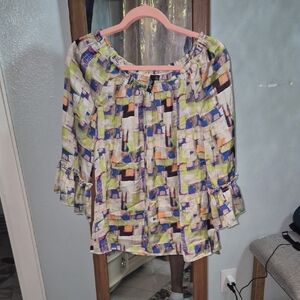 Essentials Colorful Geometric Blouse